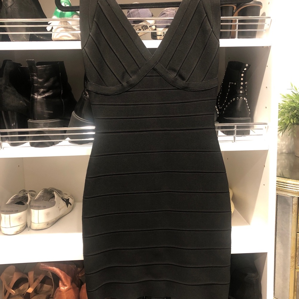 HERVE LEGER BANDAGE BLACK DRESS